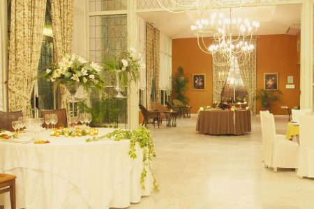 Salón preparado para homenaje de jubilación
