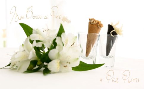 Mini conos de paté y pez plata